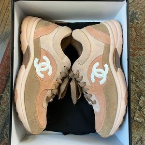 CHANEL Beige and Tan Sneakers